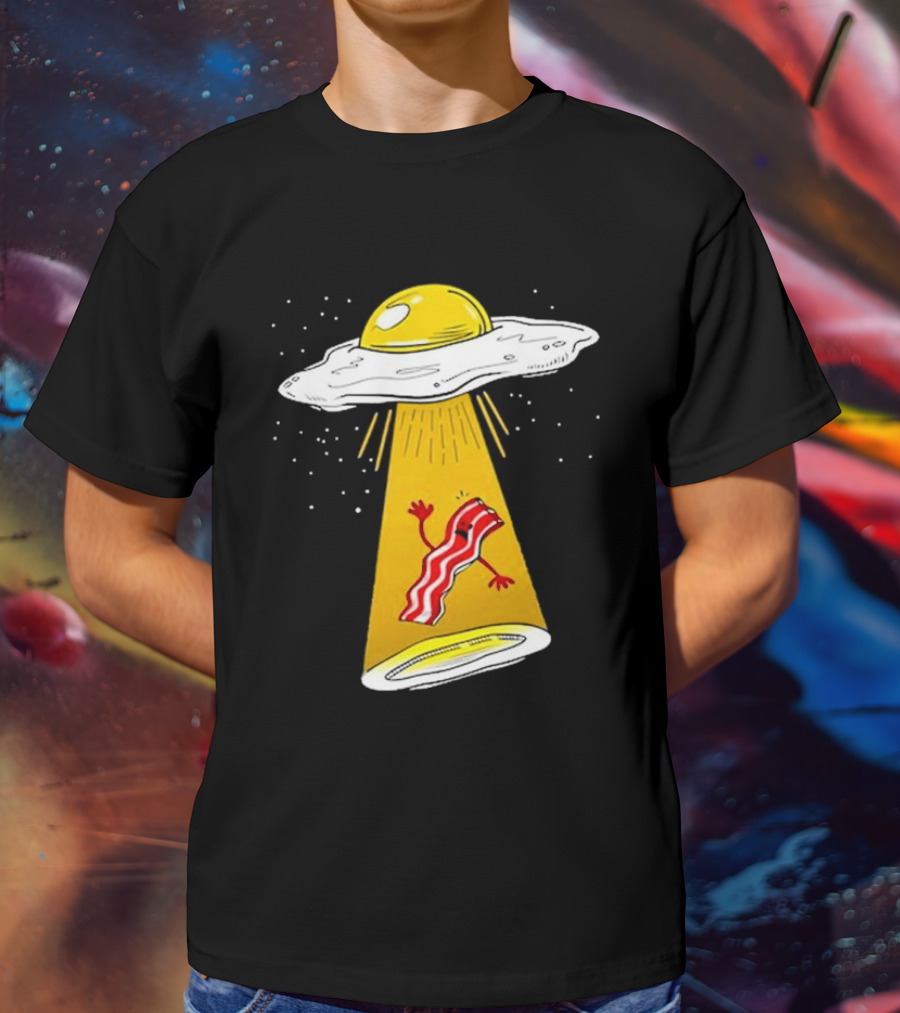 Dave Danna Wonder Nation Alien UFO Egg Abduction Breakfast T-Shirt