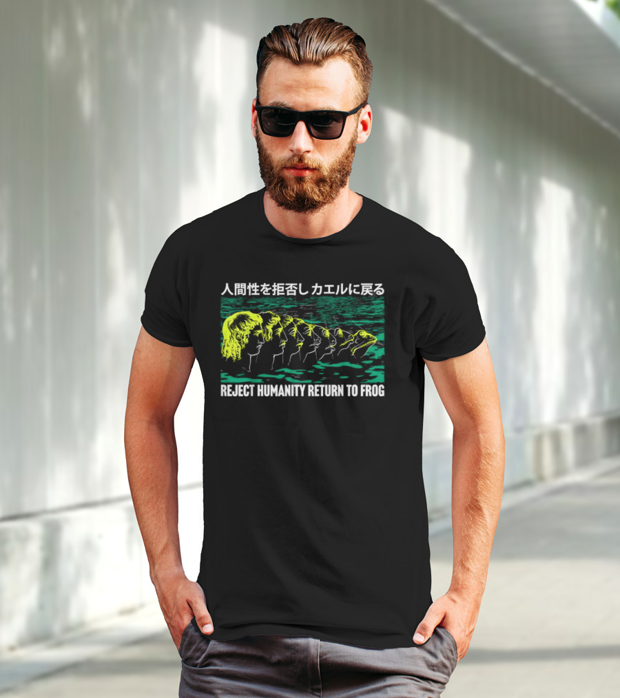 Reject Humanity Return To Frog Japanese Evolution Sequence T-Shirt
