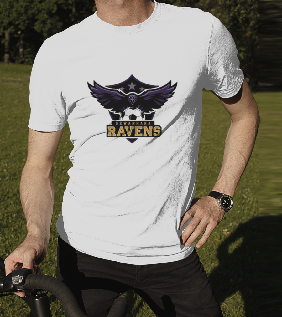 Sewanhaka Ravens Soccer Team Logo Emblem T-Shirt