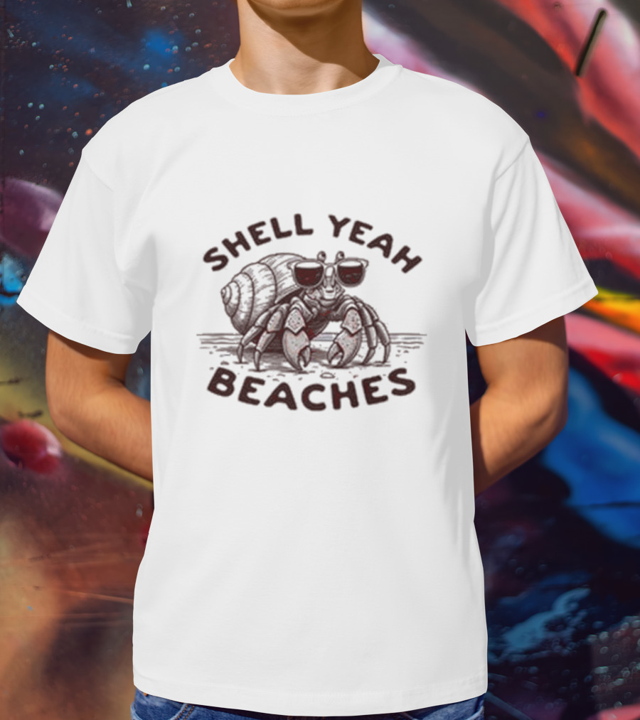Shell Yeah Beaches Crab With Sunglasses T-Shirt