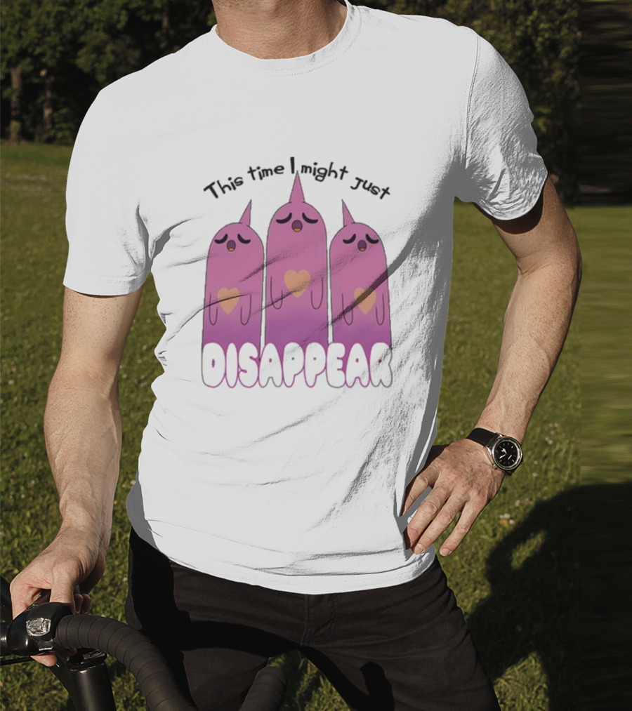 This Time I Might Just Disappear Pink Ghost Trio With Hearts T-Shirt