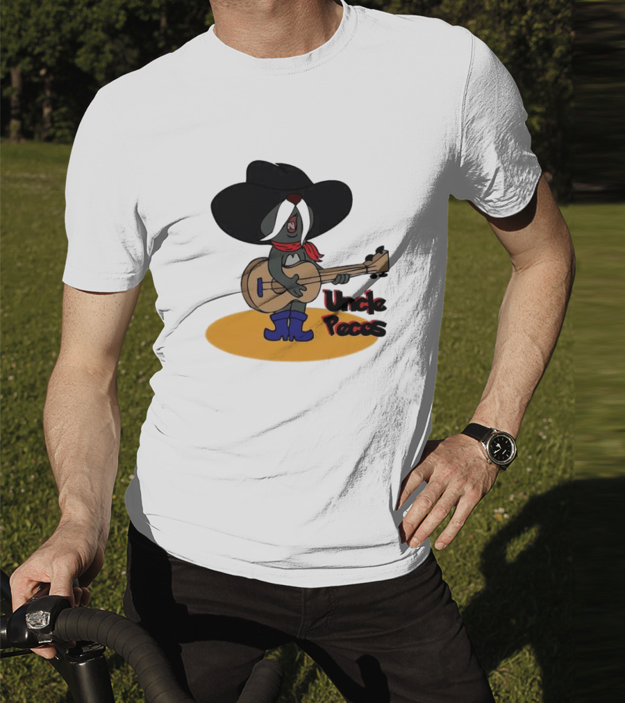 Tom And Jerry Uncle Pecos Playing Guitar With Big Black Hat And Red Scarf T-Shirt