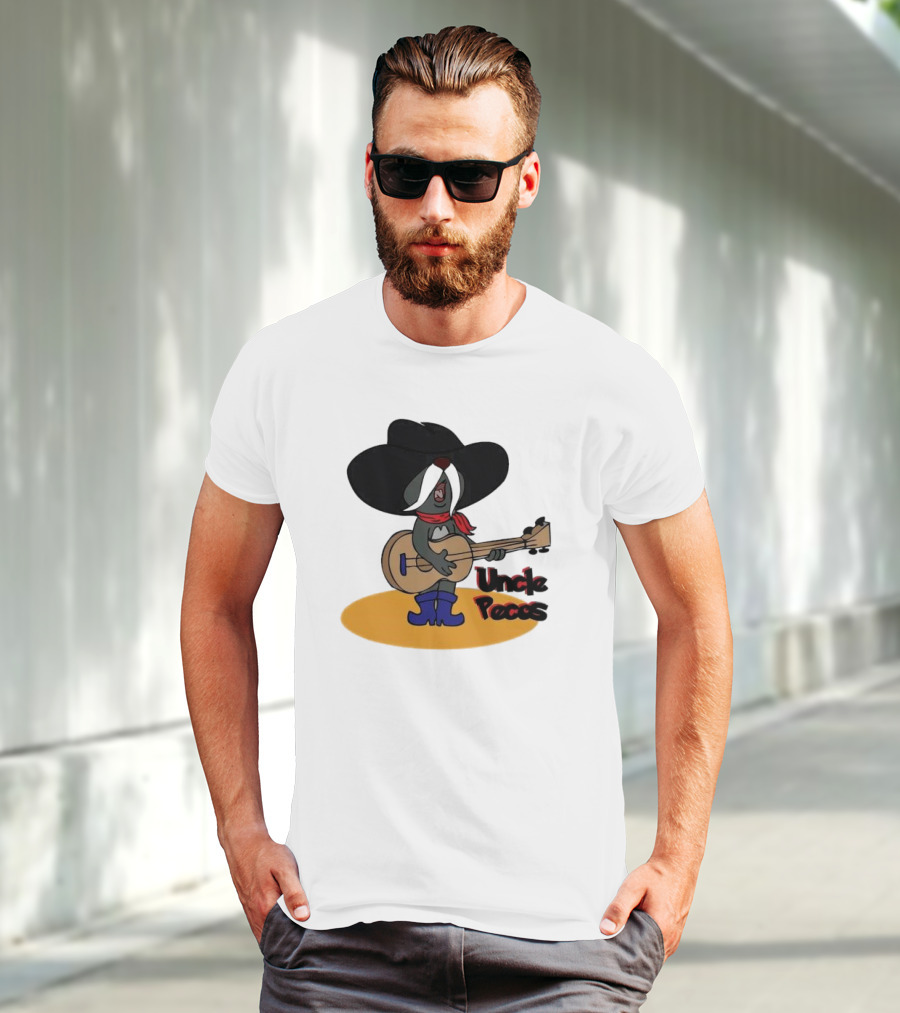 Tom And Jerry Uncle Pecos Playing Guitar With Big Black Hat And Red Scarf T-Shirt