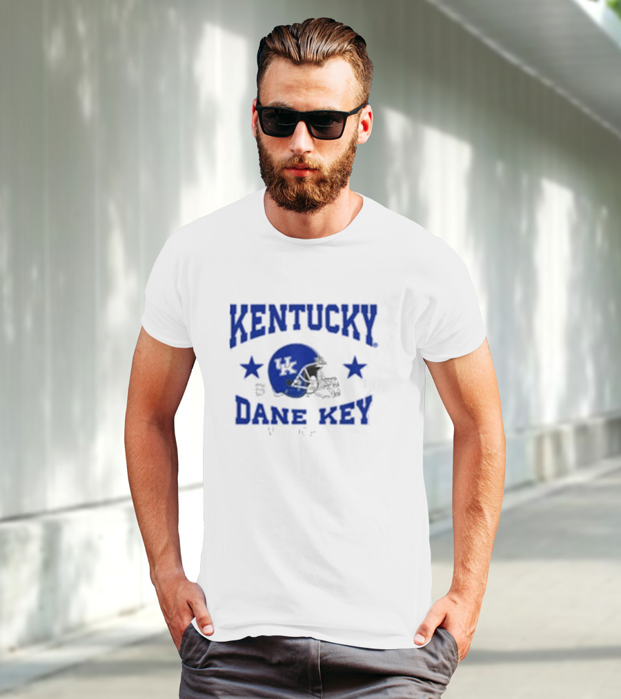 Kentucky Dane Key Football Helmet Stars T-Shirt
