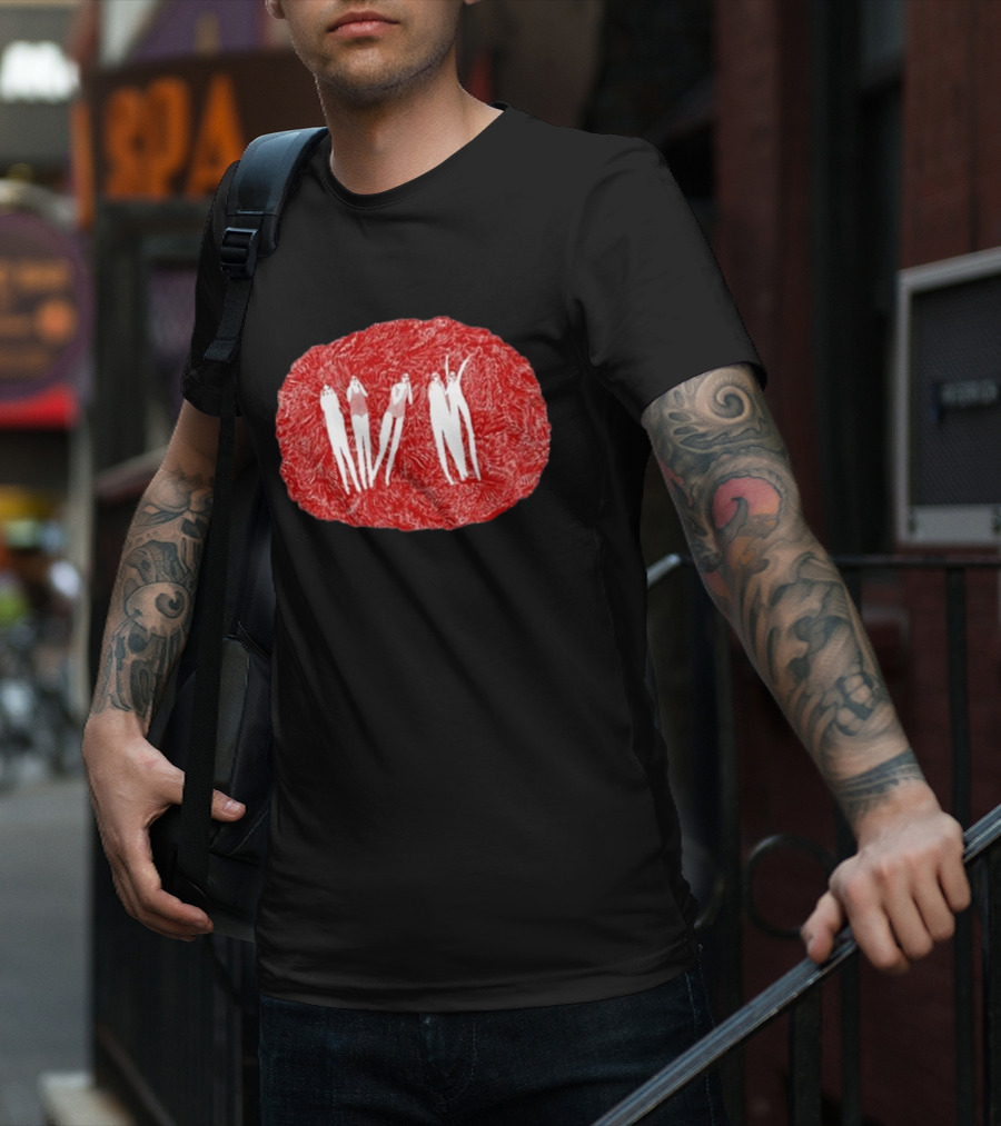 Burn Your Fire For No Witness Silhouettes On Red Texture T-Shirt