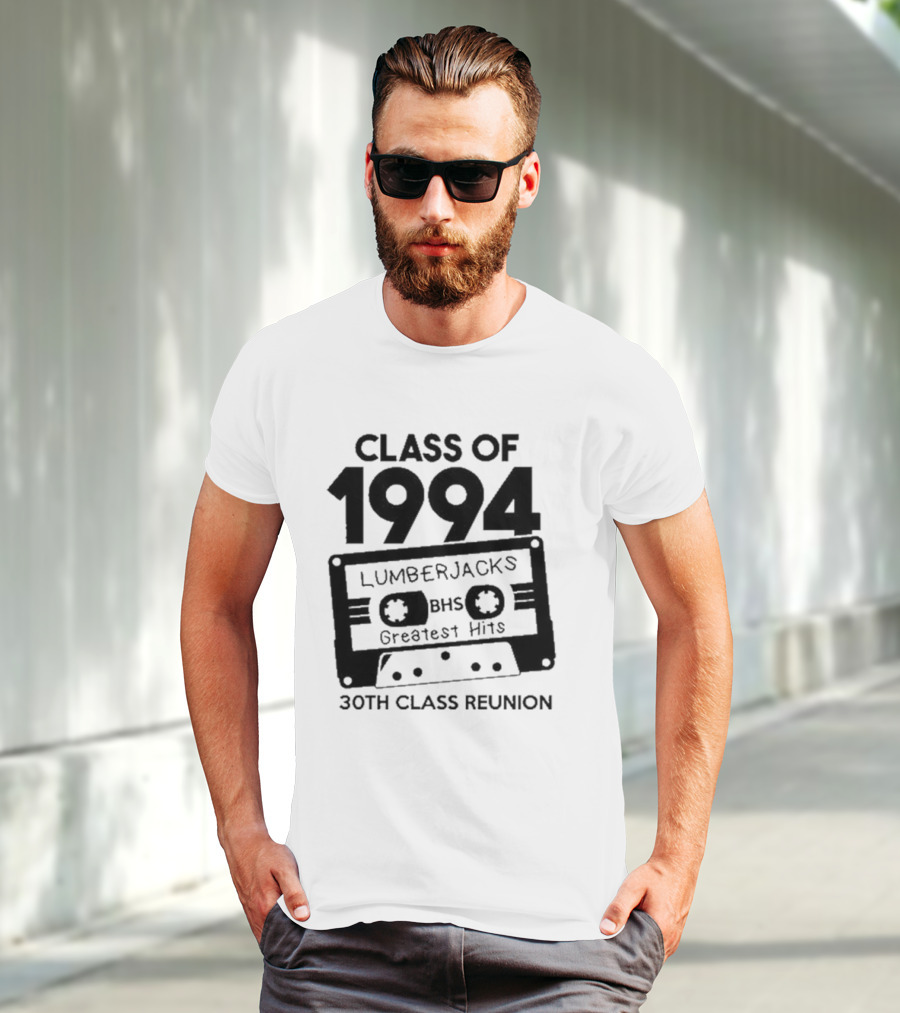 Class Of 1994 Lumberjacks BHS Greatest Hits 30th Class Reunion Cassette Tape T-Shirt