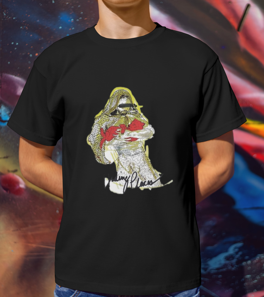 Hiding Places Wolf Father Sketch With Hooded Figure And Red Gloves T-Shirt