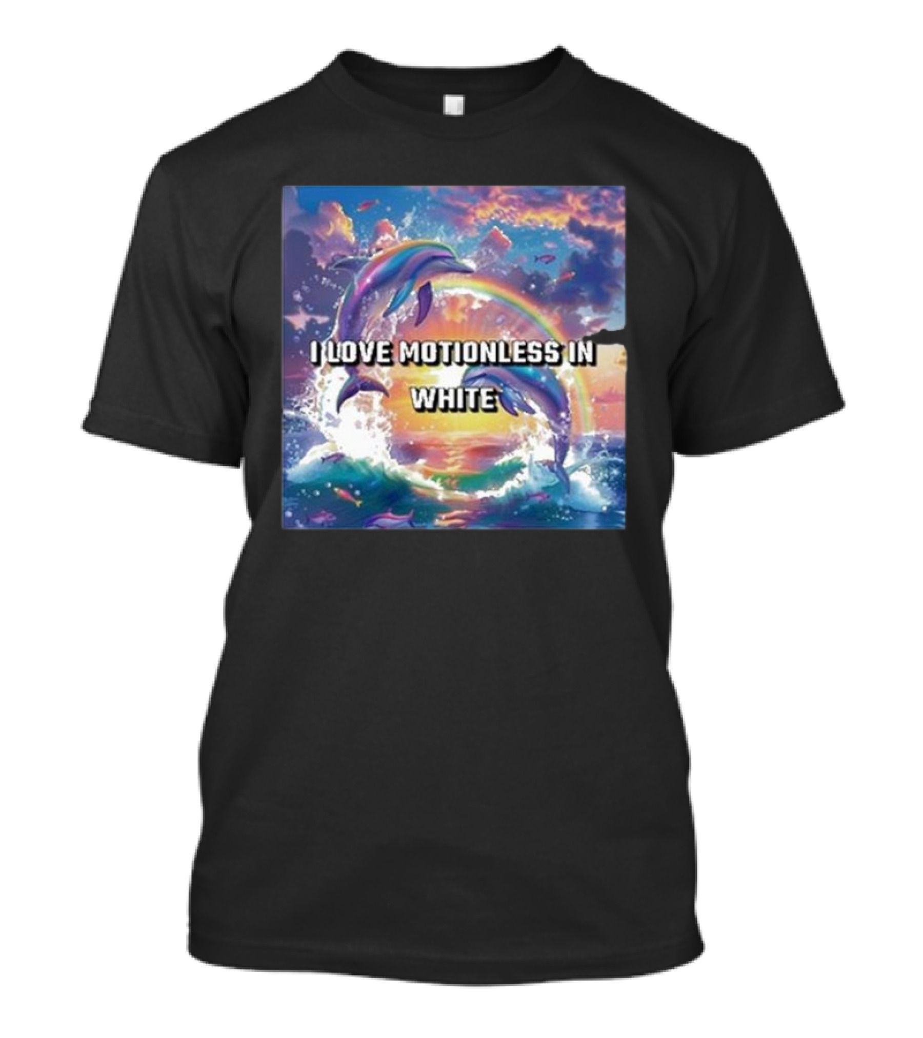 I Love Motionless In White Dolphins And Rainbow Ocean Sunset T-Shirt