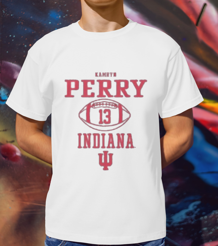 Kamryn Perry 13 Indiana Hoosiers Football Icon Dark Grey Rally T-Shirt