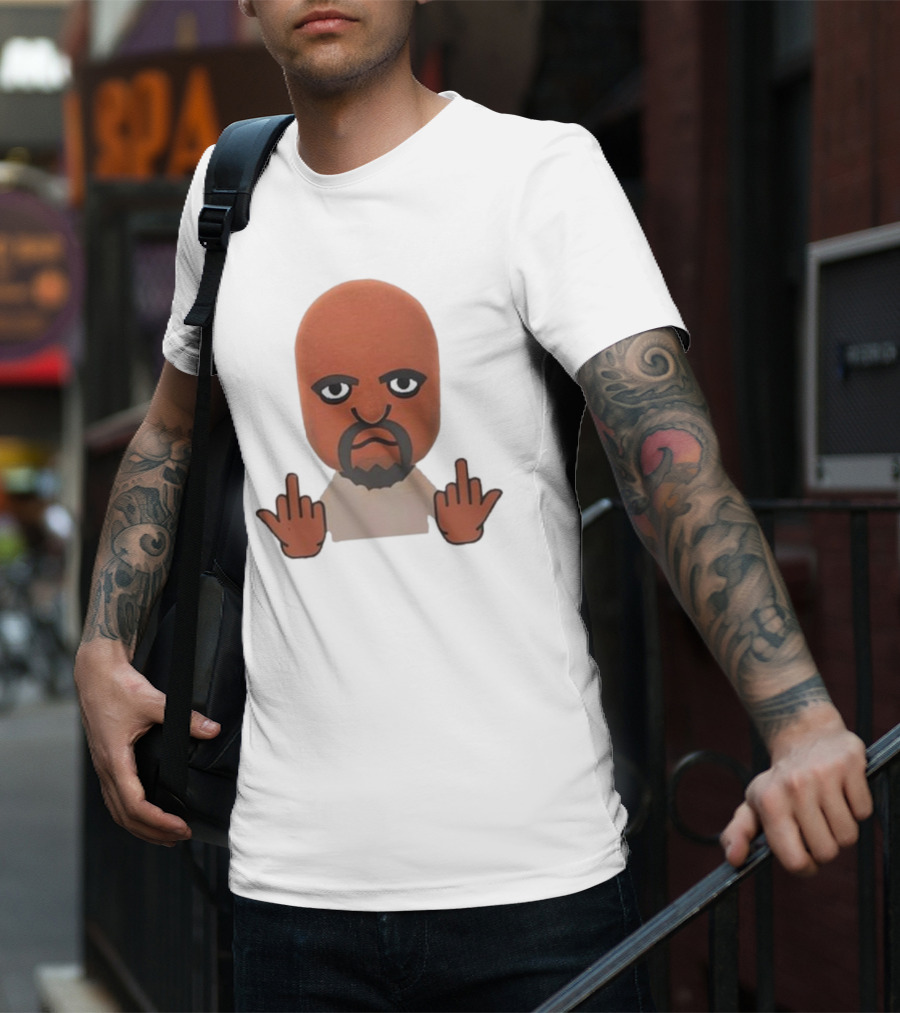 Mii Character Middle Finger Gesture Mood T-Shirt