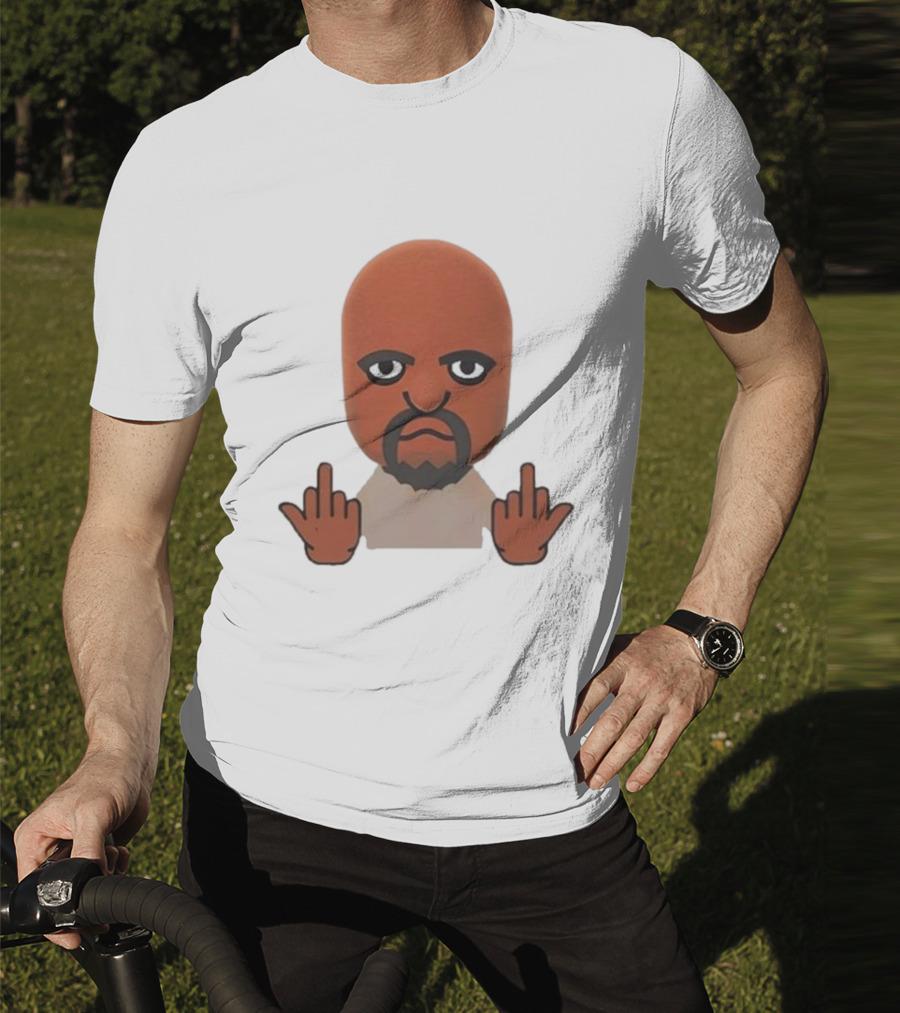 Mii Character Middle Finger Gesture Mood T-Shirt