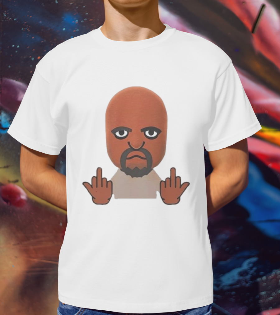 Mii Character Middle Finger Gesture Mood T-Shirt
