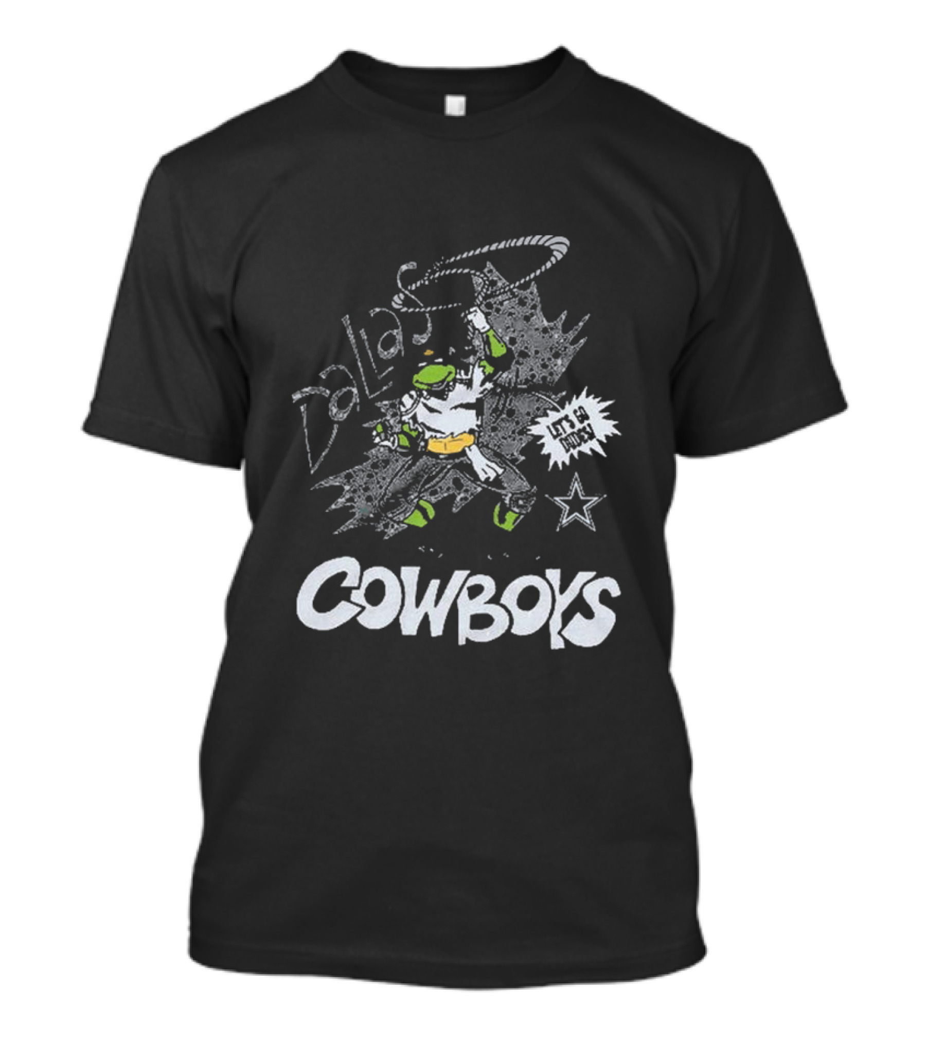 Dallas Cowboys TMNT Leonardo Let's Go Match Retro T-Shirt