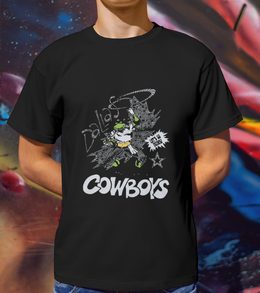 Dallas Cowboys TMNT Leonardo Let's Go Match Retro T-Shirt