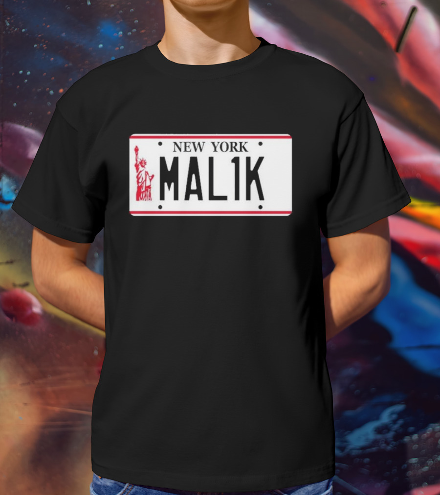New York Mal1k License Plate Statue Of Liberty T-Shirt