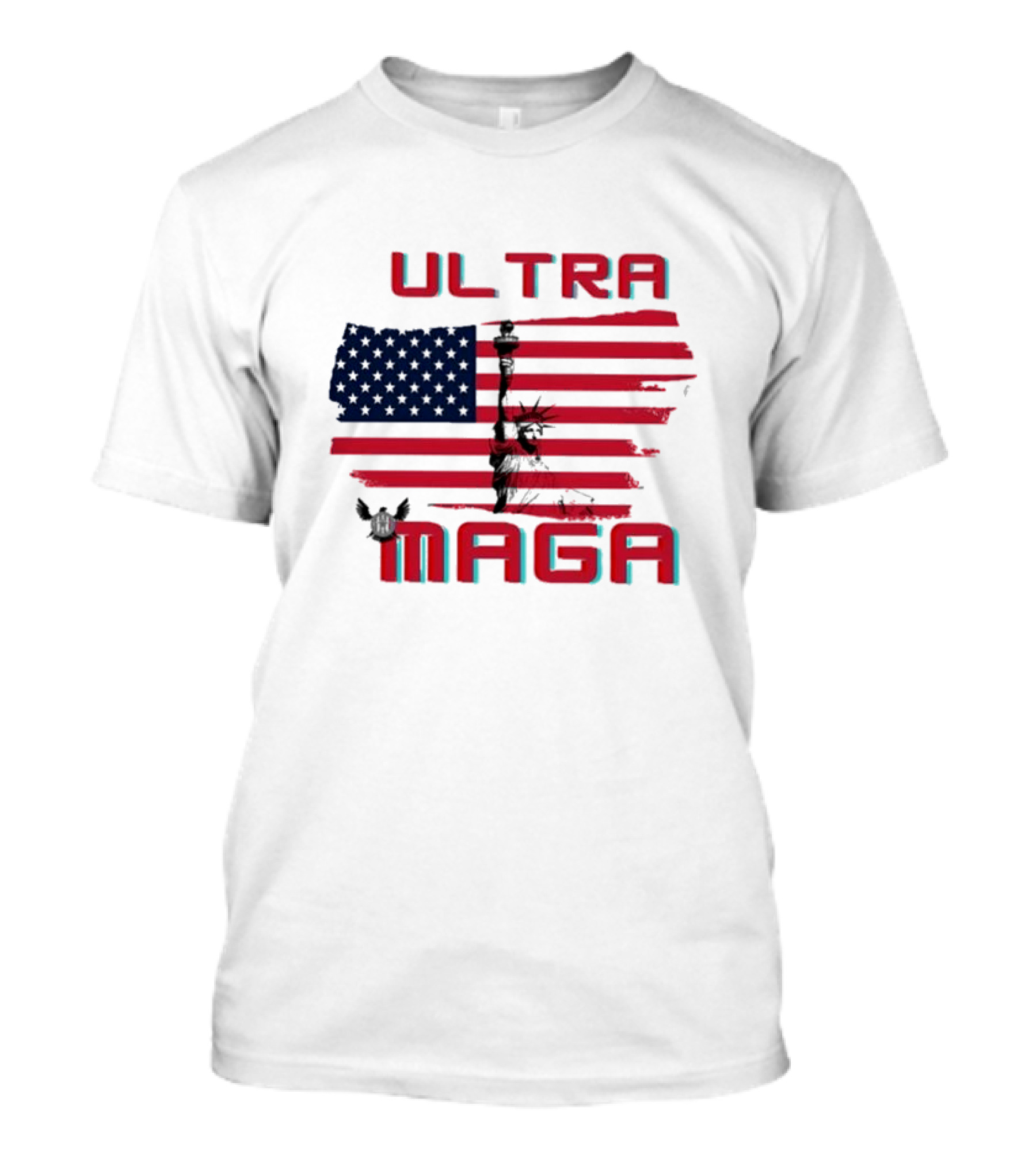 Ultra Maga American Flag With Statue Of Liberty And Eagle T-Shirt