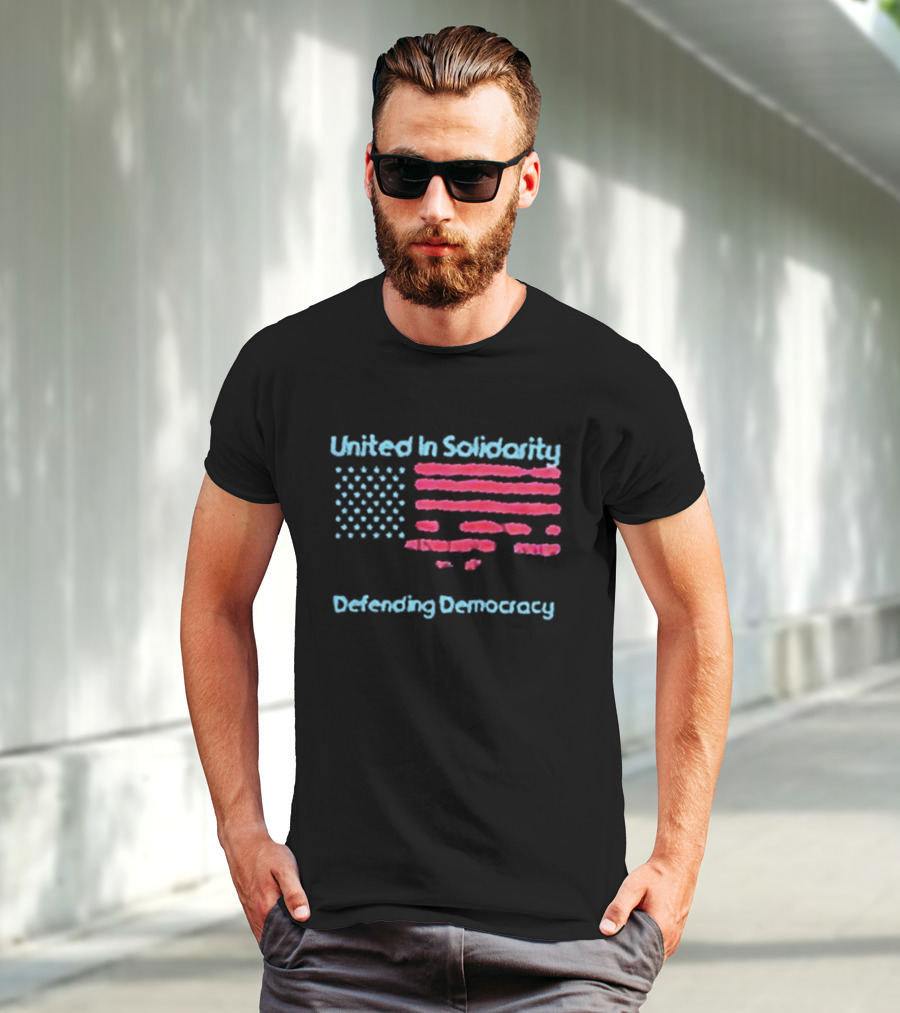 United In Solidarity Defending Democracy American Flag T-Shirt