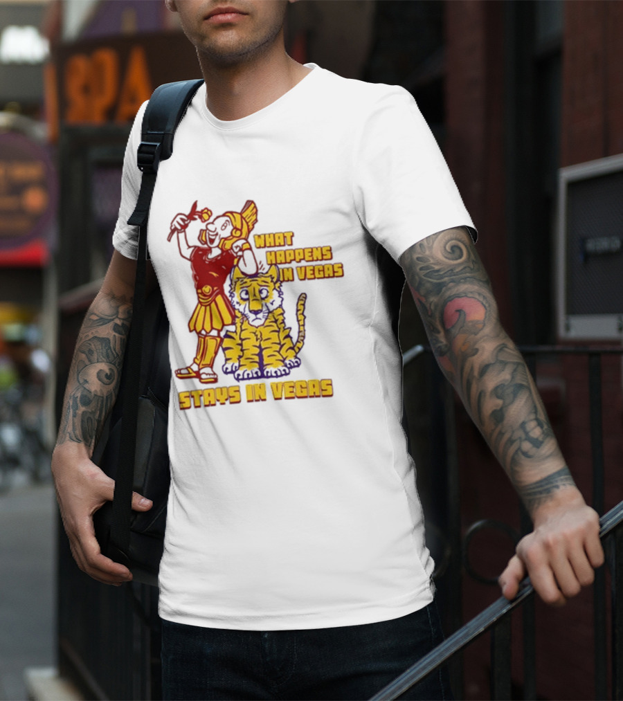 What Happens In Vegas Stays In Vegas Roman Gladiator Tiger T-Shirt