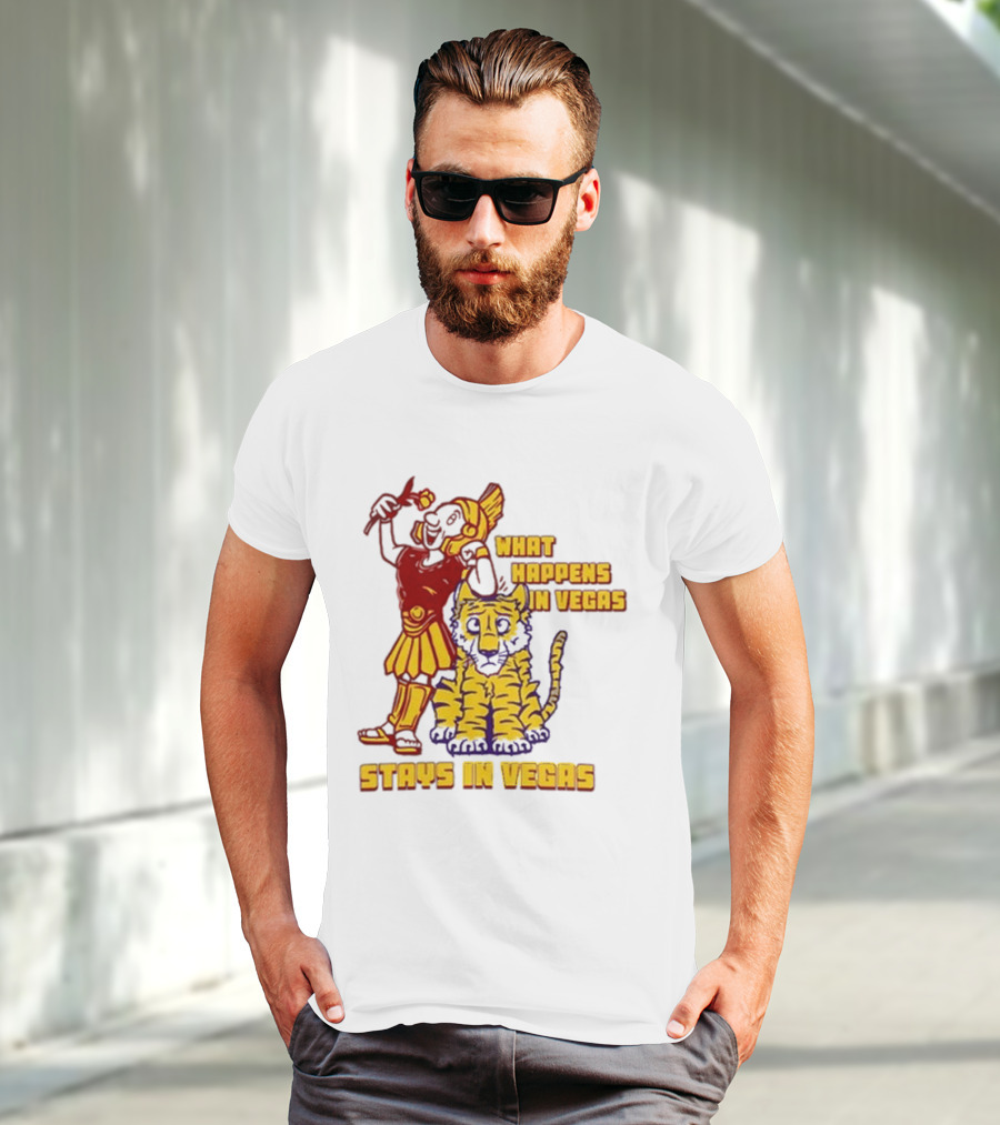 What Happens In Vegas Stays In Vegas Roman Gladiator Tiger T-Shirt