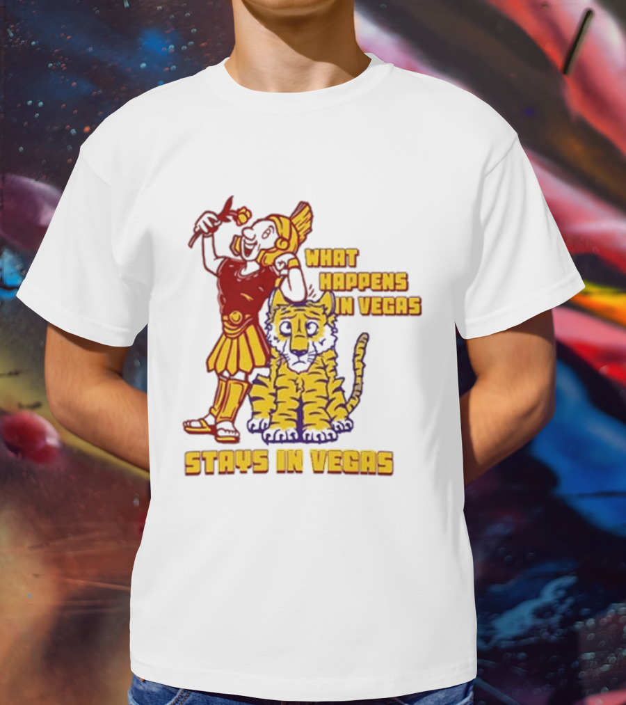 What Happens In Vegas Stays In Vegas Roman Gladiator Tiger T-Shirt