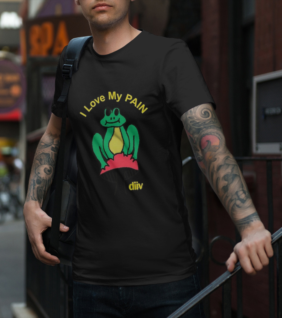I Love My Pain DIIV Frog On Mushroom T-Shirt