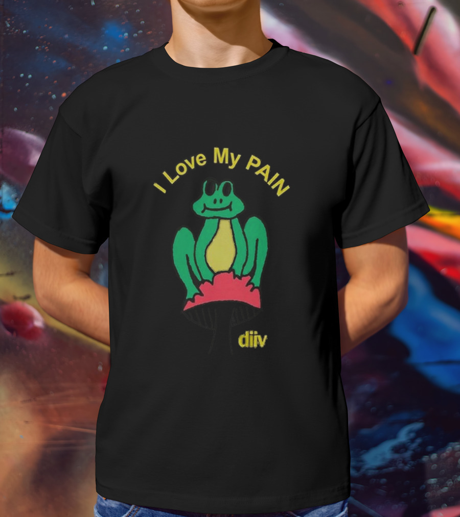 I Love My Pain DIIV Frog On Mushroom T-Shirt