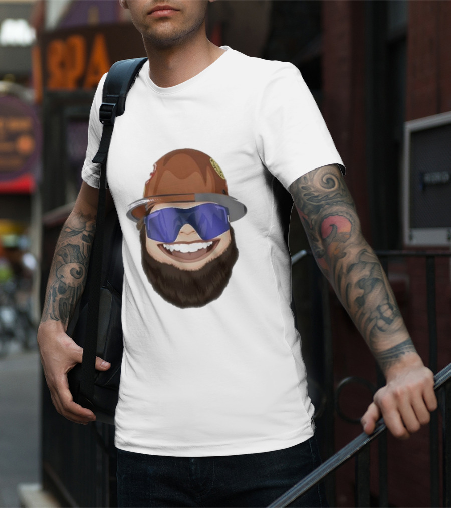 Ricky And The Boss Bearded Smiling Face With Sunglasses And Hard Hat T-Shirt