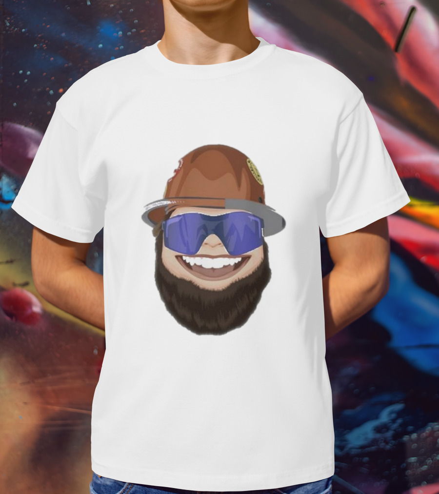 Ricky And The Boss Bearded Smiling Face With Sunglasses And Hard Hat T-Shirt