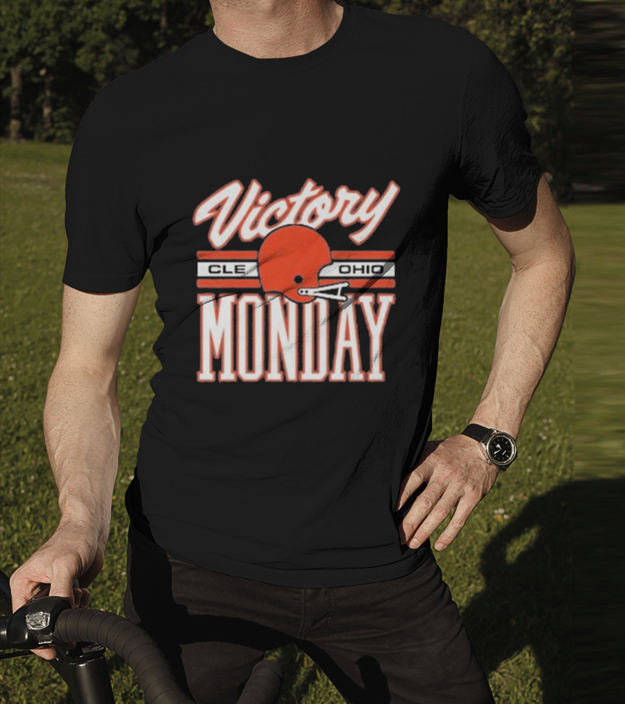 Victory Monday Cle Ohio Football Helmet T-Shirt