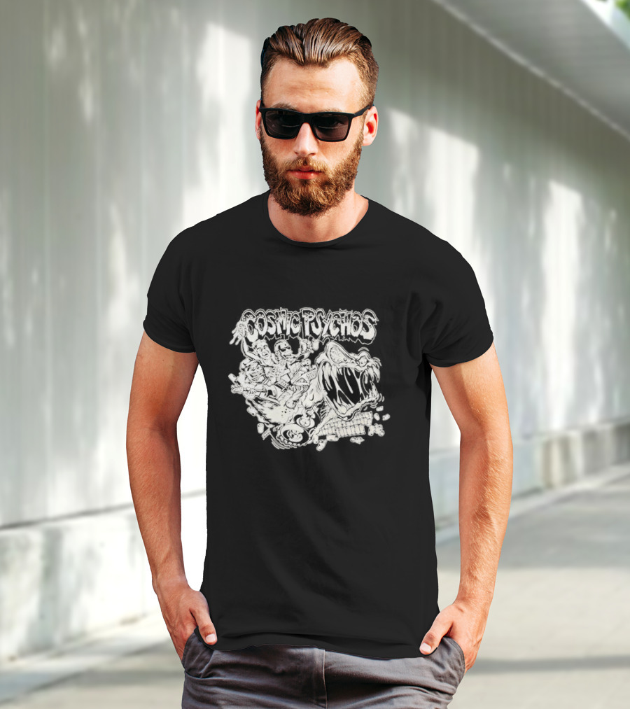 Cosmic Psychos Band Vintage Style Graphic Monsters Music T-Shirt