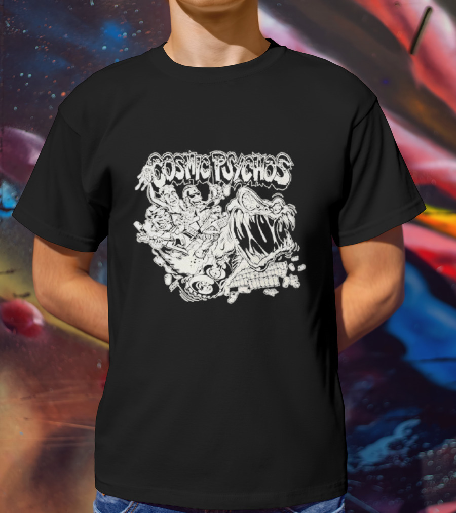 Cosmic Psychos Band Vintage Style Graphic Monsters Music T-Shirt