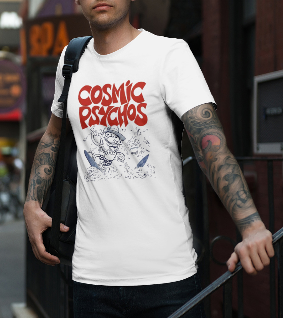 COSMIC PSYCHOS Cartoon Character Black And Red T-Shirt