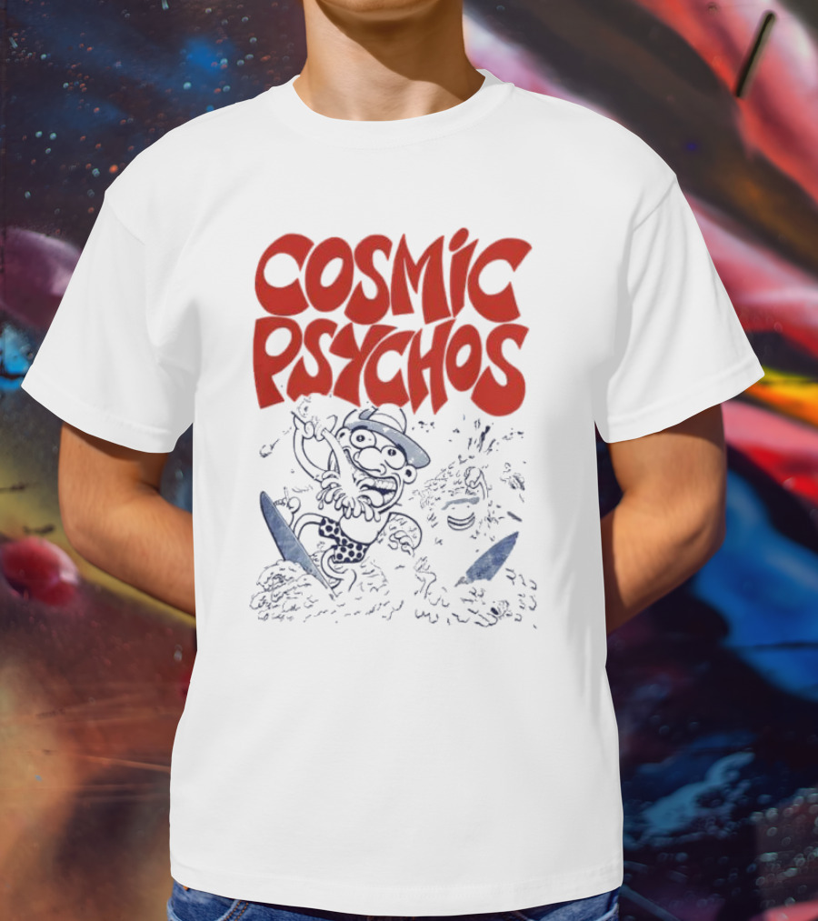 COSMIC PSYCHOS Cartoon Character Black And Red T-Shirt