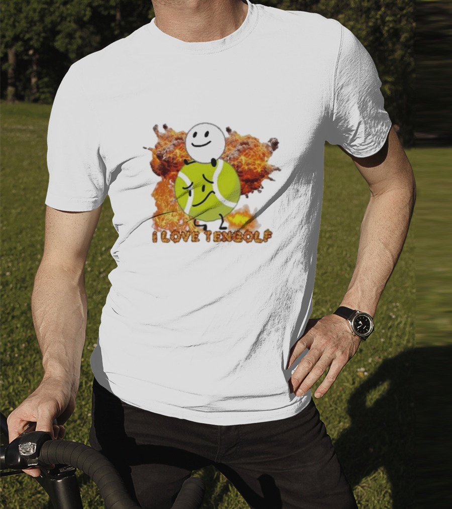Frat Boy Genius I Love Tengolf Tennis Golf Fusion With Explosive Background T-Shirt