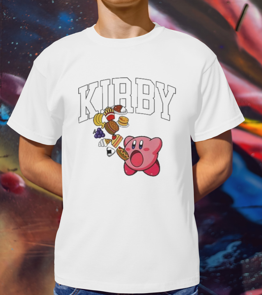Kirby Eating Burgers And Food Explosion T-Shirt