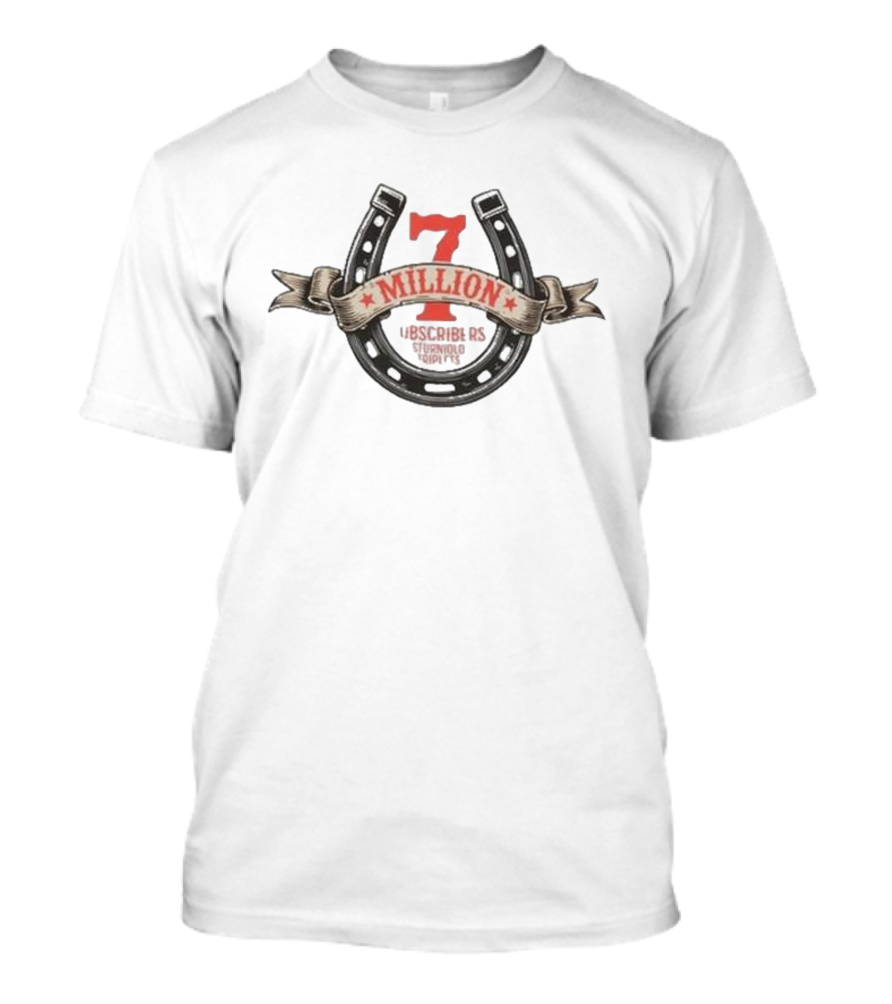 7 Million Subscribe Horseshoe Badge T-Shirt