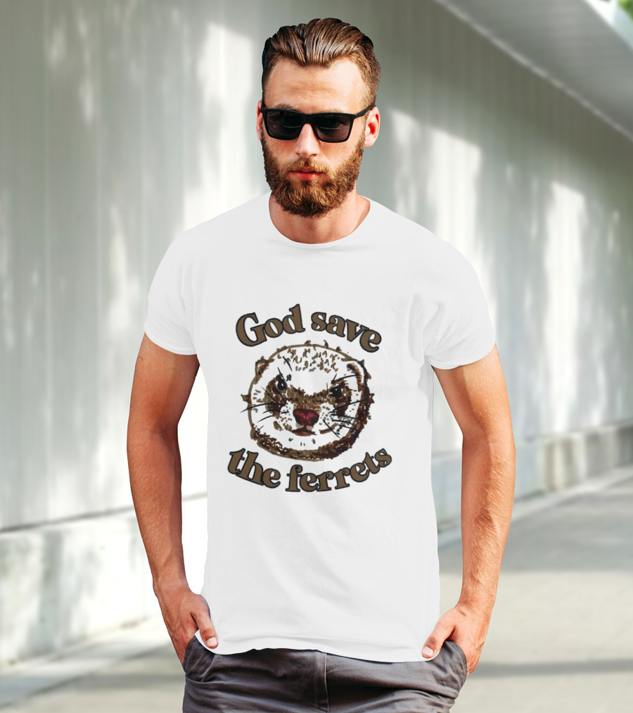 God Save The Ferrets Ferret Face T-Shirt