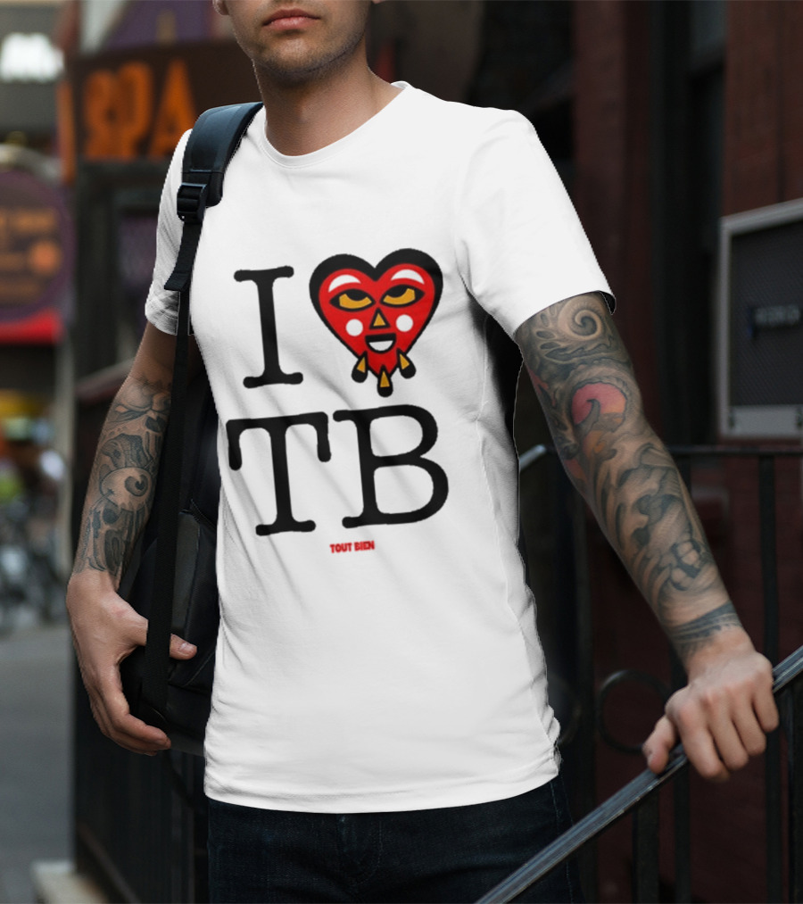 I Love TB Tout Bien Heart Face T-Shirt