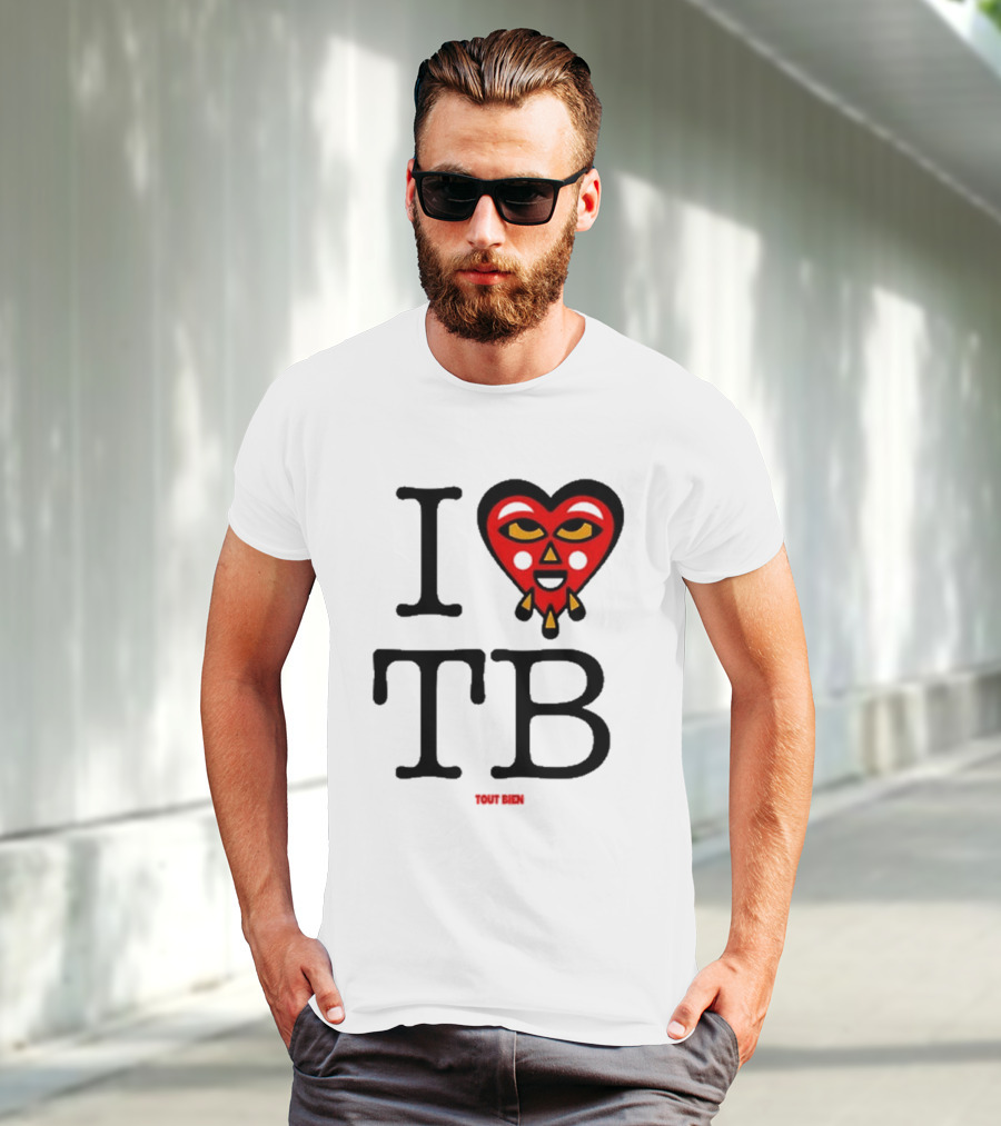 I Love TB Tout Bien Heart Face T-Shirt