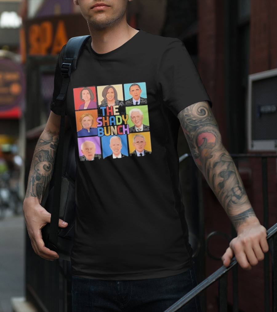 Untamedusa Store The Shady Bunch Political Portraits Face Grid T-Shirt