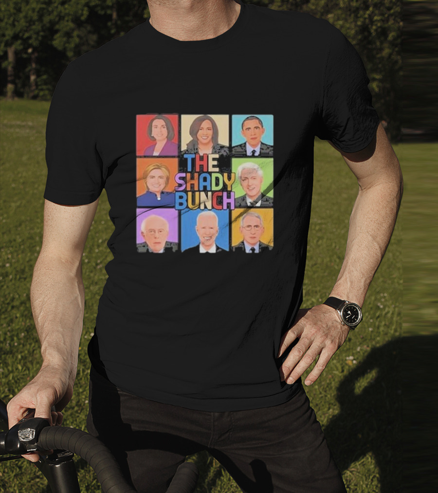 Untamedusa Store The Shady Bunch Political Portraits Face Grid T-Shirt