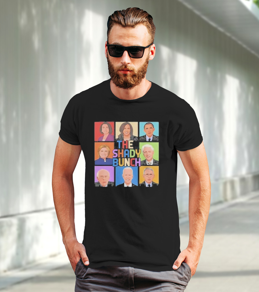 Untamedusa Store The Shady Bunch Political Portraits Face Grid T-Shirt