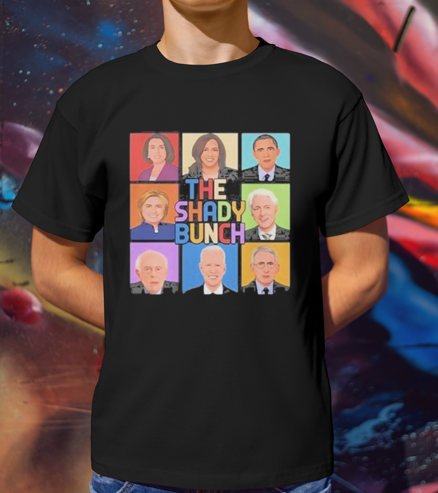 Untamedusa Store The Shady Bunch Political Portraits Face Grid T-Shirt