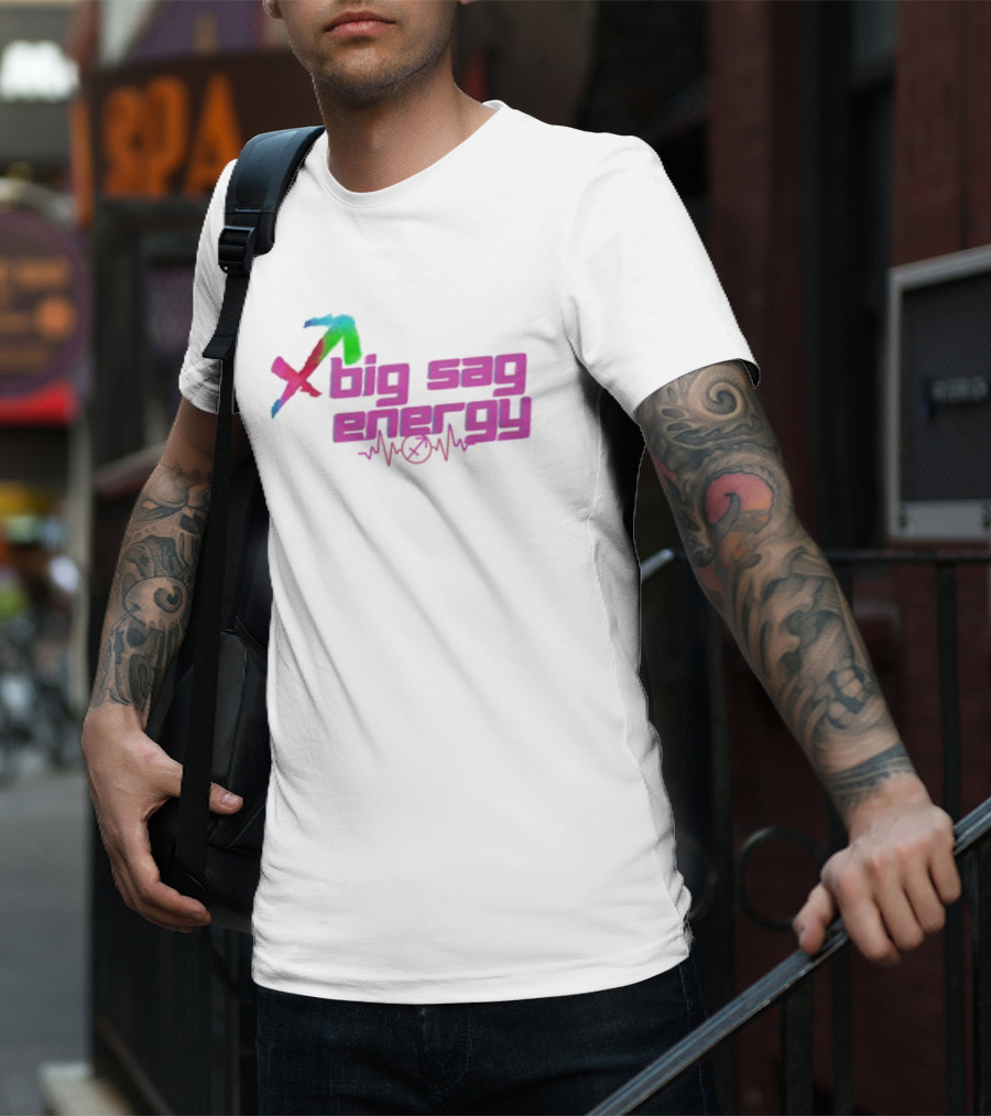 Bronxology Sagittarius Arrow Big Sag Energy With Heartbeat T-Shirt