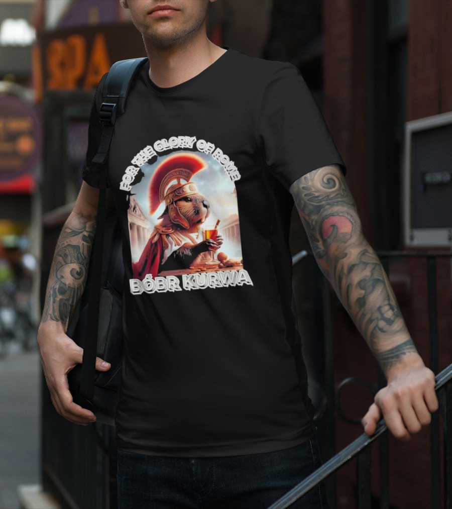 For The Glory Of Rome Bóbr Kurwa Roman Helmet Drink T-Shirt