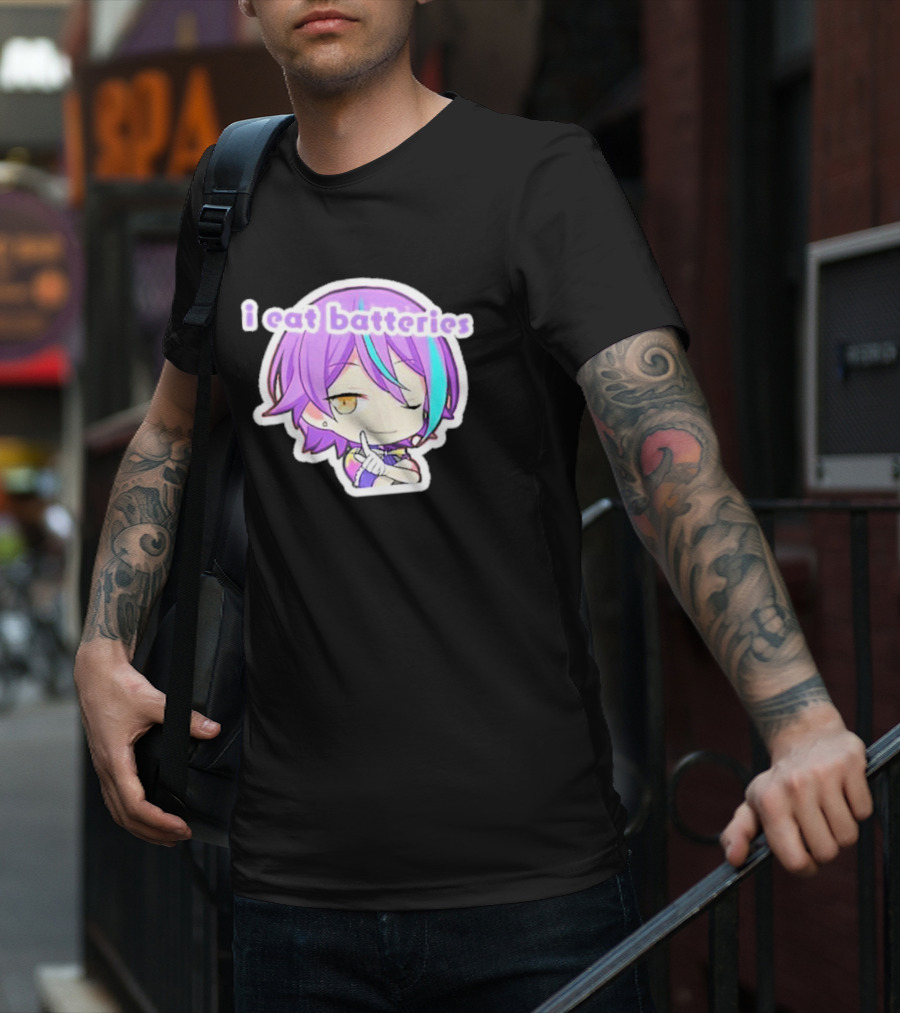 Rui Kamishiro I Eat Batteries Project Sekai Chibi Character T-Shirt