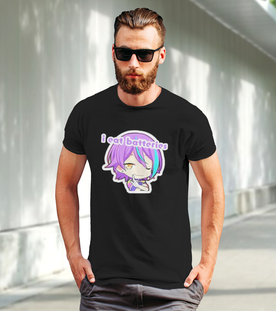 Rui Kamishiro I Eat Batteries Project Sekai Chibi Character T-Shirt