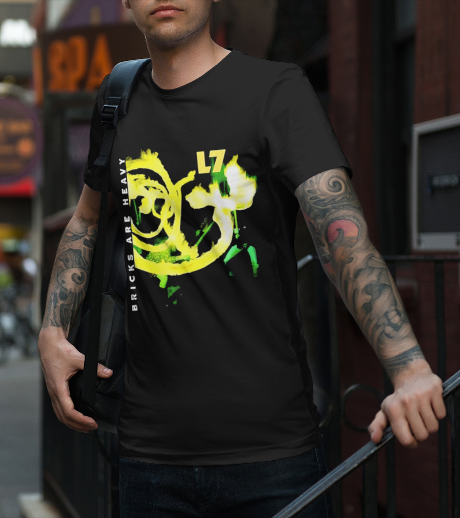 L7 Bricks Are Heavy Album Neon Graffiti T-Shirt