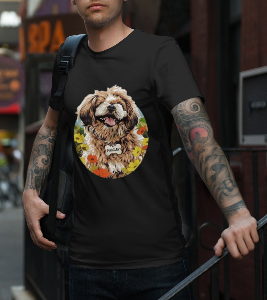 Nordacious Pugsley Dog Flowerful Bliss T-Shirt