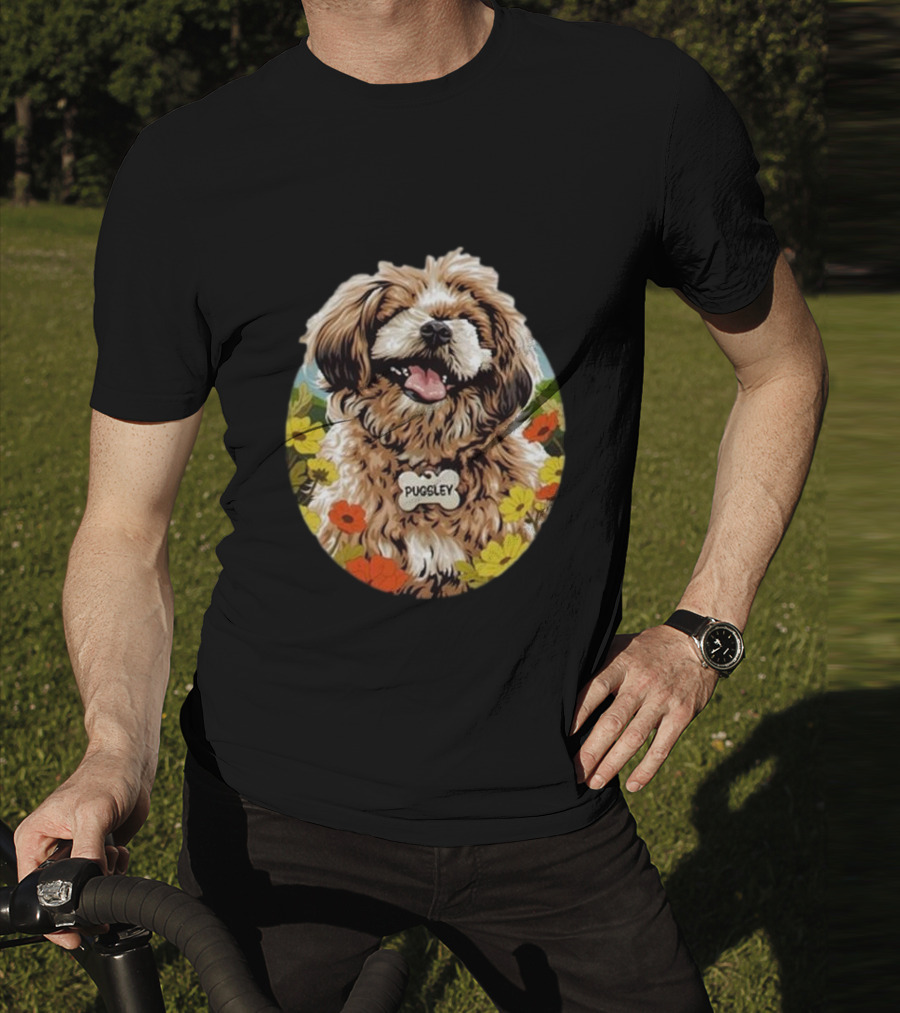 Nordacious Pugsley Dog Flowerful Bliss T-Shirt